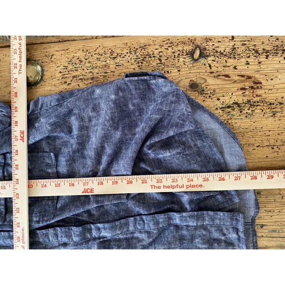 Michael Kors Womens Blue Blouse 12 short sleeve v-neck‎ button up  cotton - Picture 6 of 6